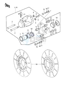 KZ 1000 C [POLICE 1000] (C2-C4) [POLICE 1000] drawing FRONT BRAKE -- 79-81 C2_C3_C4- -