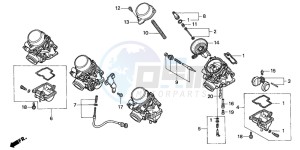 CBR600F drawing CARBURETOR (COMPONENT PARTS)