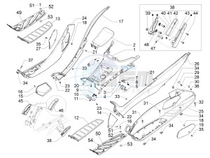 MP3 500 LT Sport-Business NOABS-ABS E4 (EMEA) drawing Central cover - Footrests