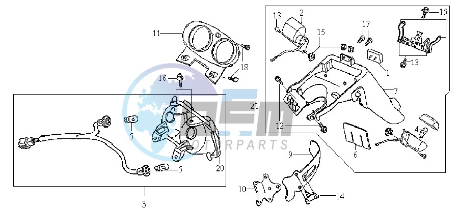 TAIL LIGHT - INDICATORS - REAR MUDGUARD