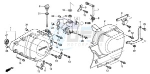 VTX1300S drawing LEFT CRANKCASE COVER