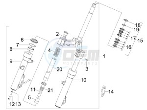 X7 125 Euro 3 drawing Fork steering tube - Steering bearing unit