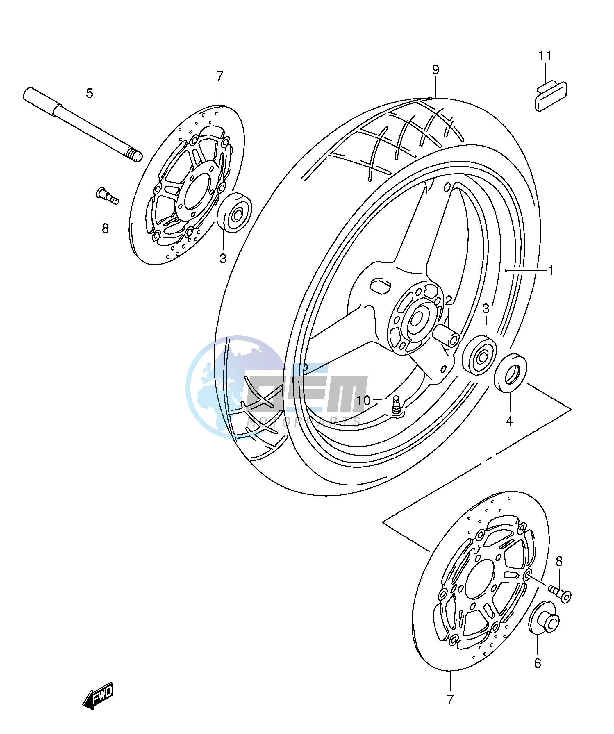 FRONT WHEEL (MODEL K3)