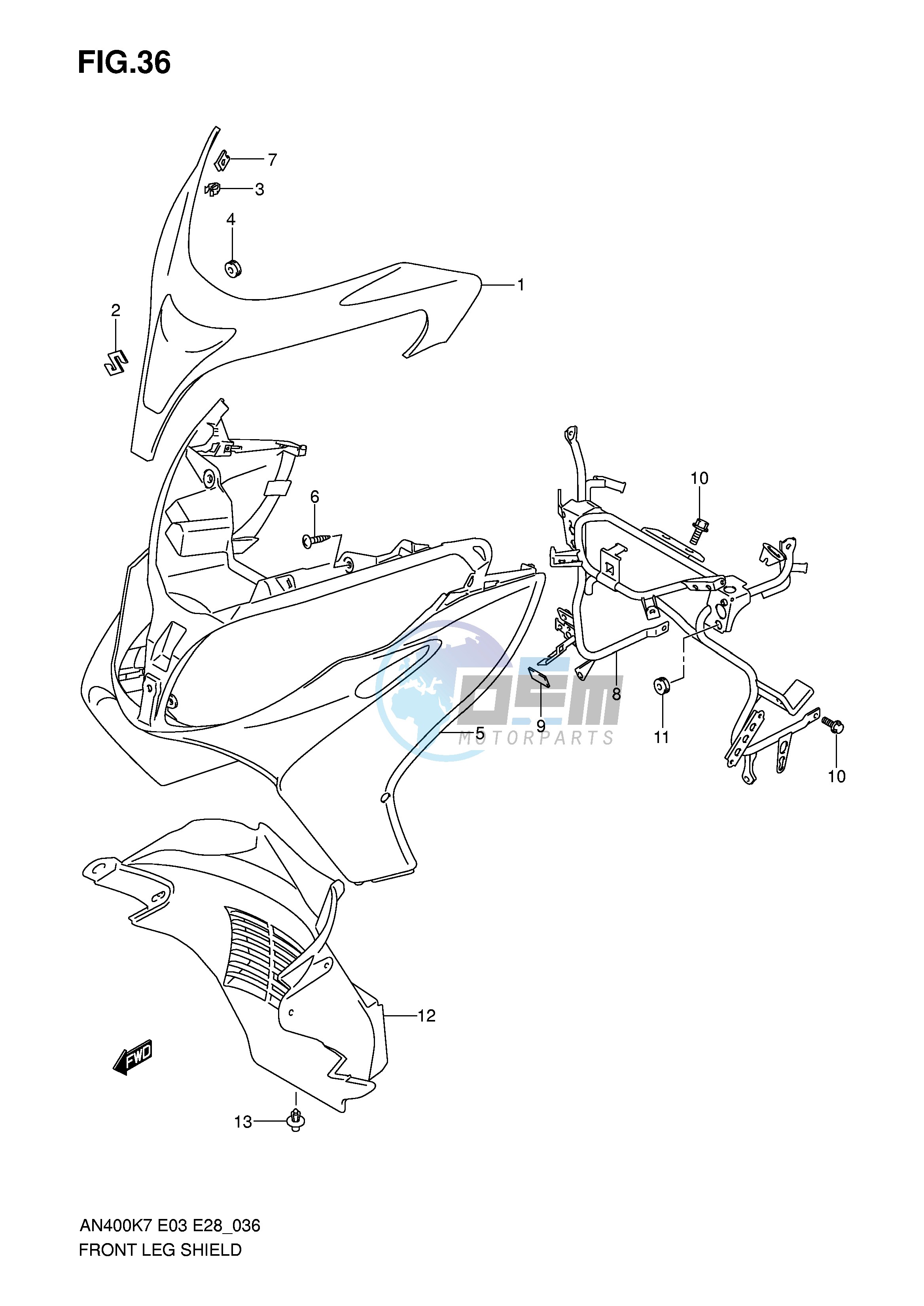 FRONT LEG SHIELD (MODEL K7 K8)