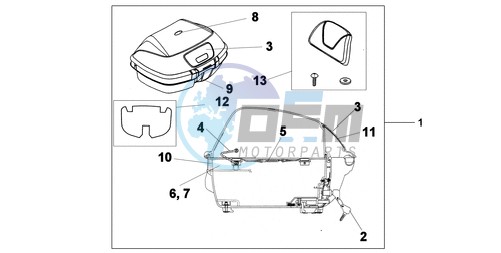 TOP BOX 45L CHEVALIER SILVER METALLIC