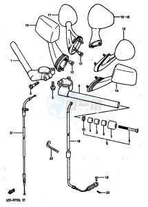 GSX-R750 (J-K-L) drawing HANDLEBAR (MODEL J K)