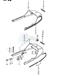 GSX1100 (T-X) drawing SEAT TAIL COVER (GSX1100T, ET)