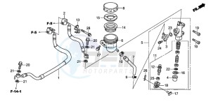 CBF1000A drawing REAR BRAKE MASTER CYLINDER (CBF1000A/T/S)