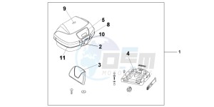 CBF1000S drawing TOP BOX 45L QUASAR SILVER METALLIC