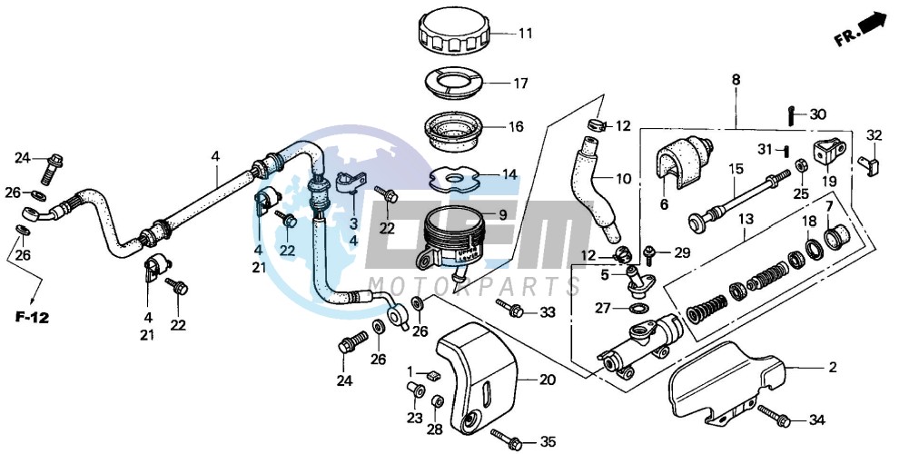 RR. BRAKE MASTER CYLINDER