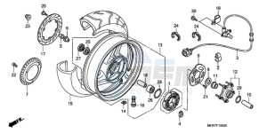 NT700VAA UK - (E / ABS MKH) drawing REAR WHEEL