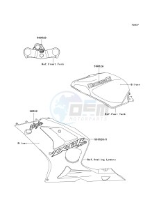 ZX 636 B [NINJA ZX-6R[ (B1-B2) [NINJA ZX-6R drawing DECALS-- SILVER- --- ZX636-B2- -