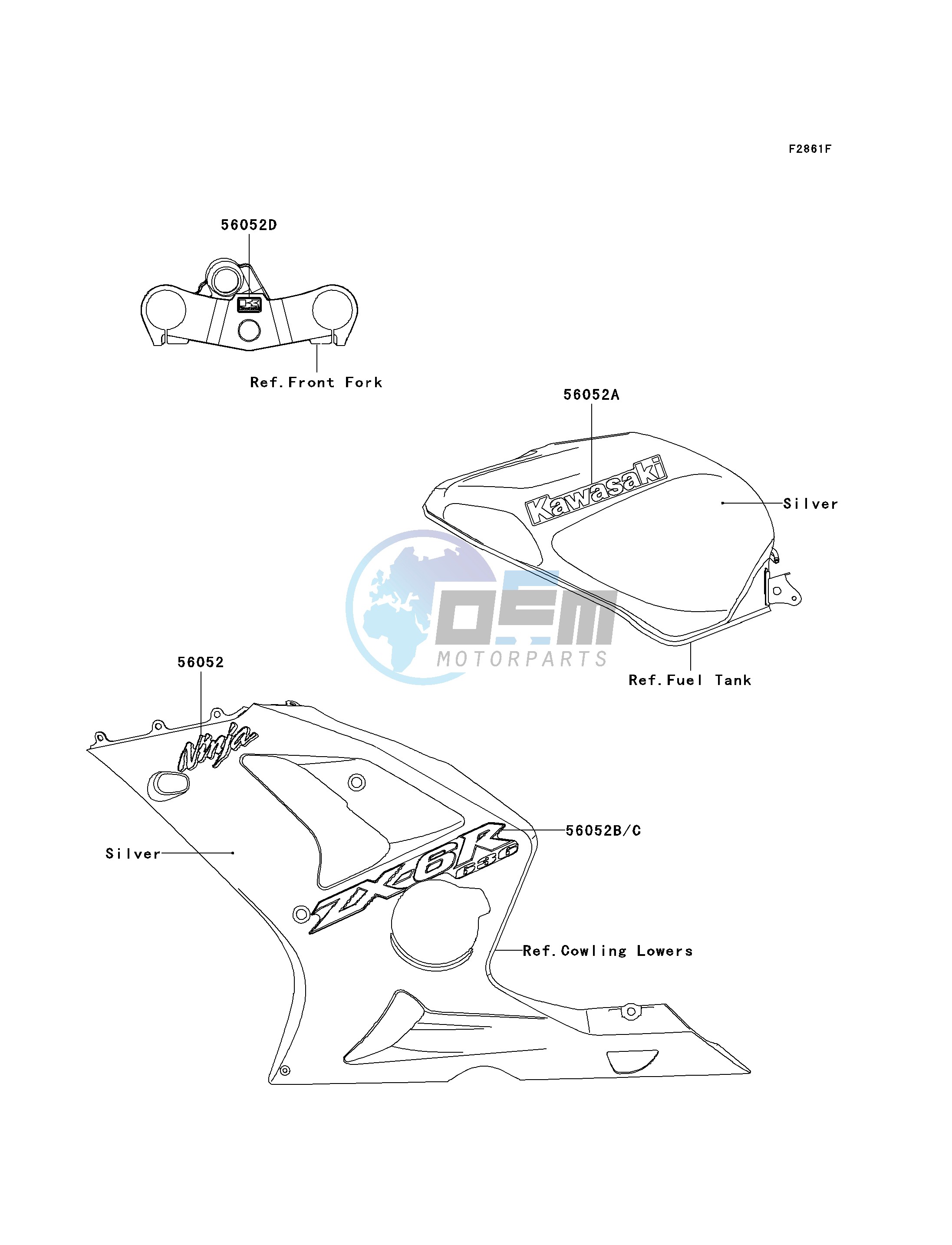 DECALS-- SILVER- --- ZX636-B2- -