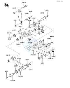 ZG 1000 A [CONCOURS] (A1-A3) [CONCOURS] drawing REAR SUSPENSION