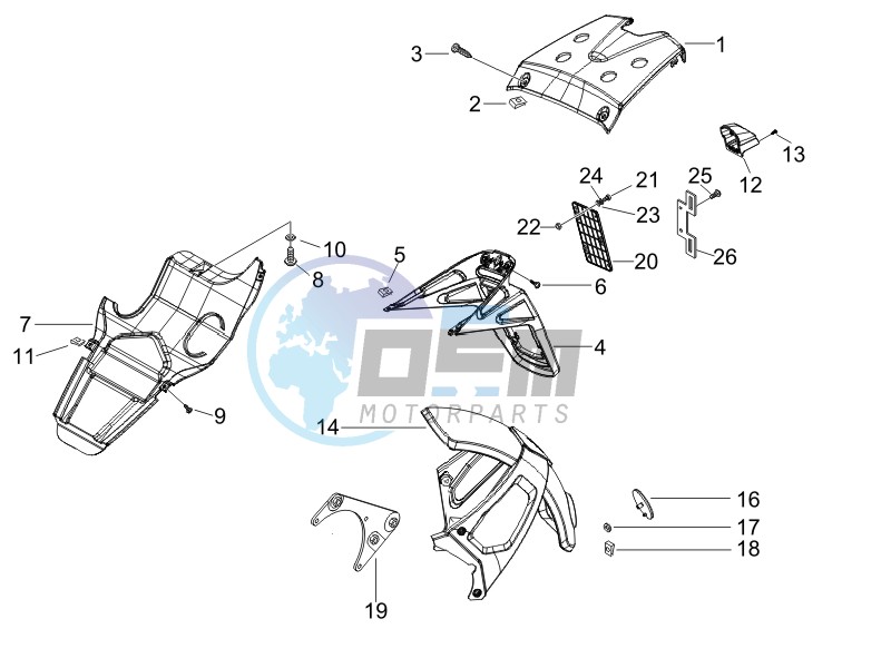 Rear cover - Splash guard