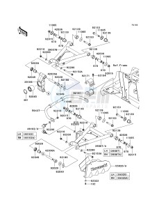 KRF 750 L [TERYX 750 FI 4X4 LE SPORT MONSTER ENERGY] (L9F-L9FA) L9FA drawing REAR SUSPENSION