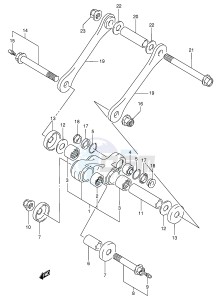 DR350 (E1) drawing REAR CUSHION LEVER