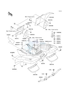 KVF 360 A [PRAIRIE 360 4X4] (A6F-A9F) A9F drawing REAR FENDER-- S- -