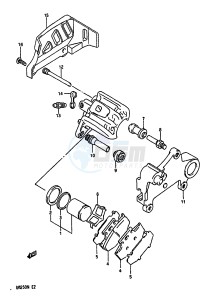 RM250 (K-L-M-N) drawing REAR CALIPERS (MODEL M)