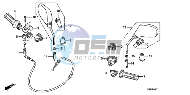 SWITCH/CABLE/MIRROR (SH1259/1509)