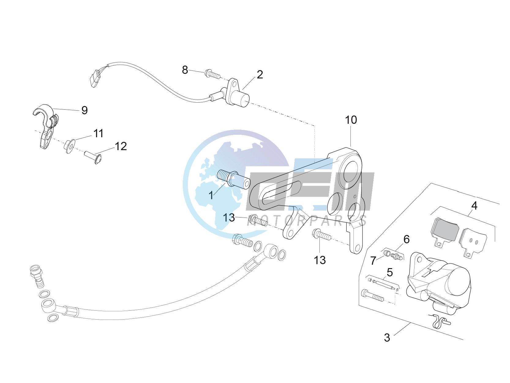 Rear brake caliper