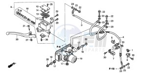 NSS250 drawing FR. BRAKE MASTER CYLINDER /ABS MODULATOR (NSS250A)