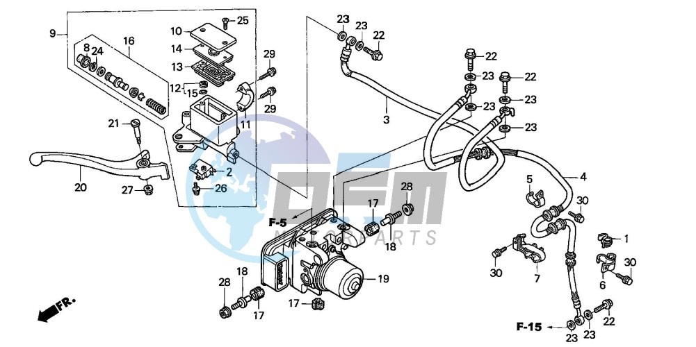 FR. BRAKE MASTER CYLINDER /ABS MODULATOR (NSS250A)