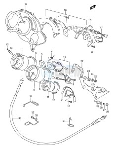 RF600R (E2) drawing SPEEDOMETER (MODEL T V)