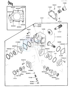 VN 750 A [VULCAN 750] (A2-A5) [VULCAN 750] drawing FRONT BEVEL GEAR