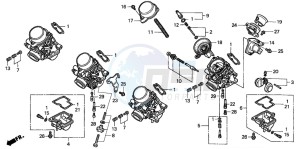 CB600F HORNET S drawing CARBURETOR (COMPONENT PARTS) (2)