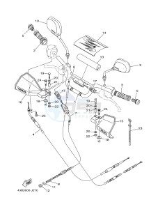 YBR125EGS (43B9) drawing STEERING HANDLE & CABLE