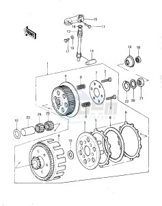 KDX 420 B [KDX420] (B1) [KDX420] drawing CLUTCH