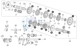 RS 125 (eng. 123cc) drawing Transmission 6 speed