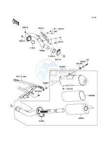 KX450F KX450FEF EU drawing Muffler(s)