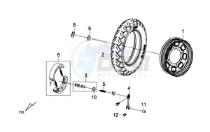 TONIK 50CC drawing REAR WHEEL - REAR FORK