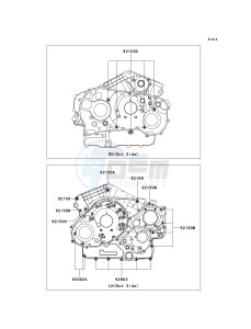 VN 1600 A [VULCAN 1600 CLASSIC] (A6F-A8FA) A8F drawing CRANKCASE BOLT PATTERN