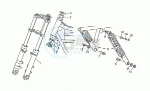 SP 750 drawing Front/rear shock absorber