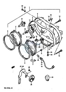 GSX-R750 (J-K-L) drawing HEADLAMP (MODEL J K)