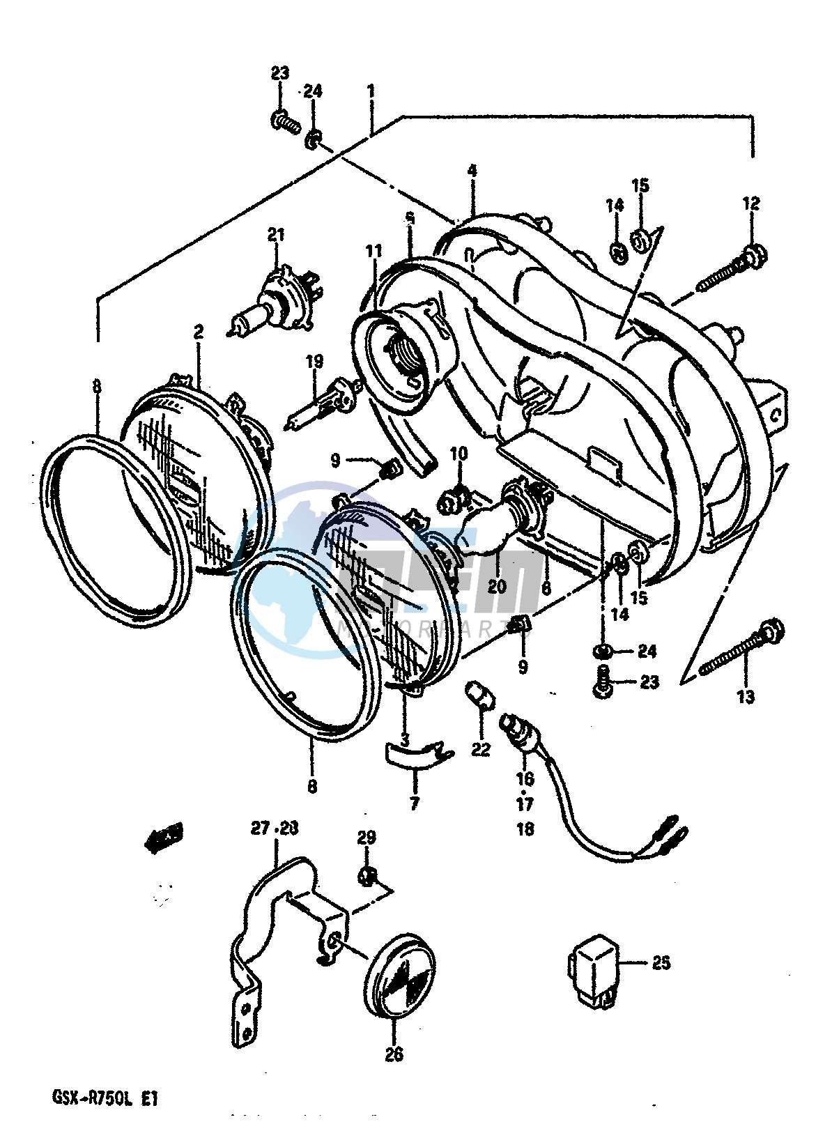 HEADLAMP (MODEL J K)