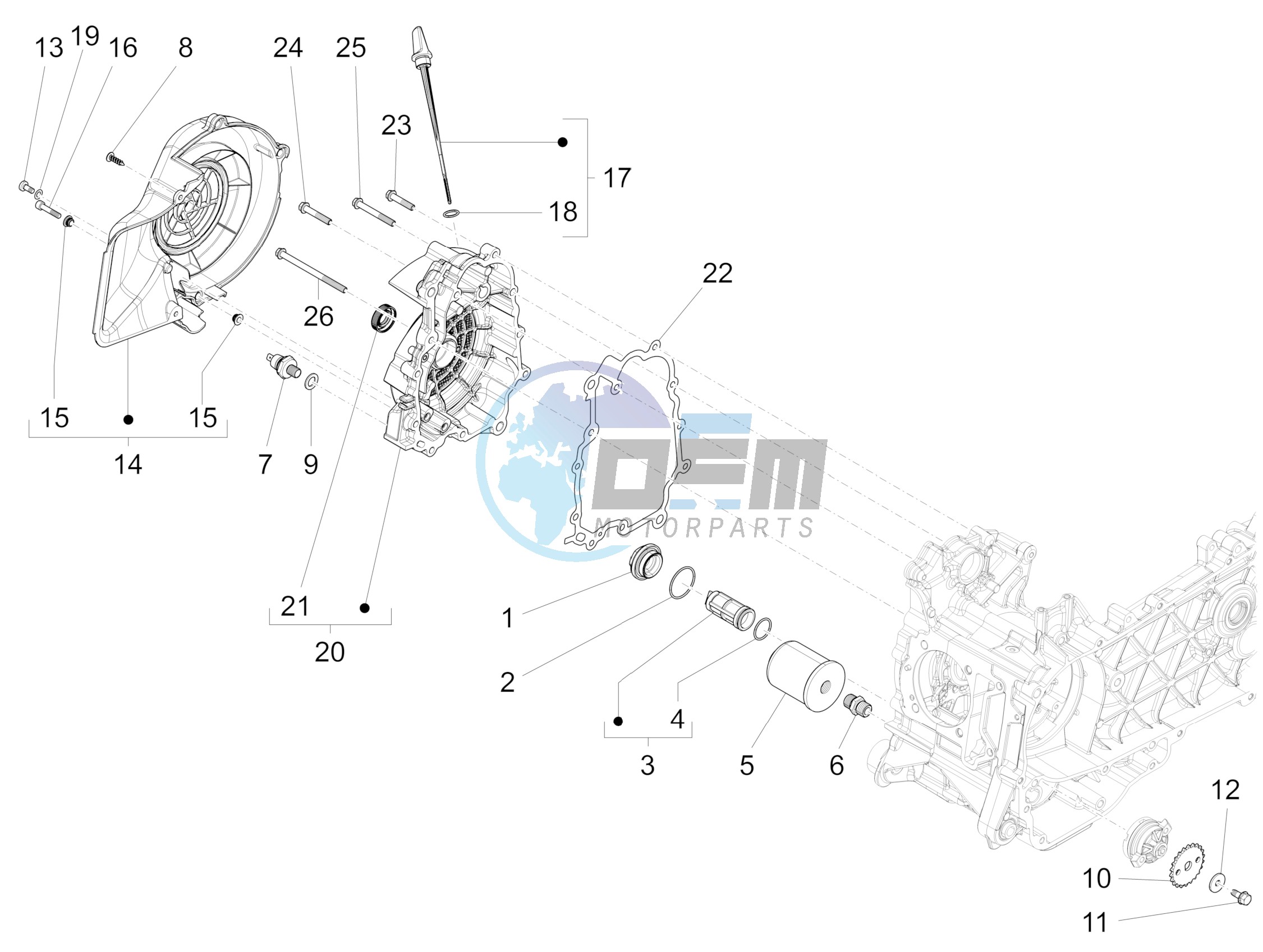 Flywheel magneto cover - Oil filter