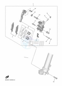 YZ450F (B2WA) drawing FRONT BRAKE CALIPER