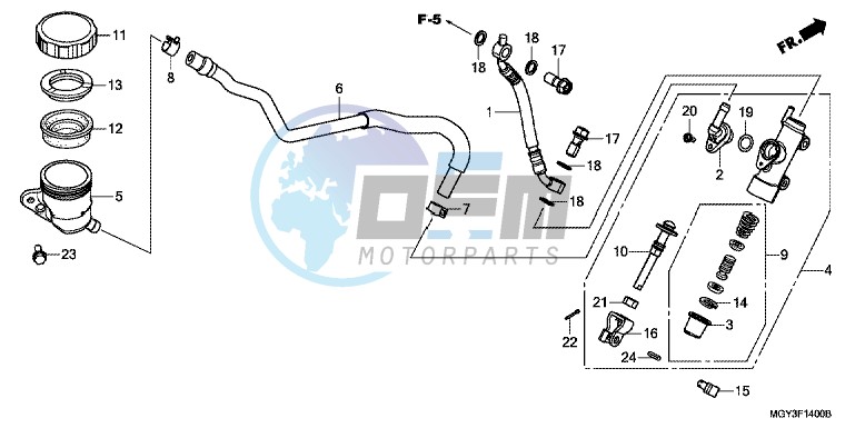 RR. BRAKE MASTER CYLINDER