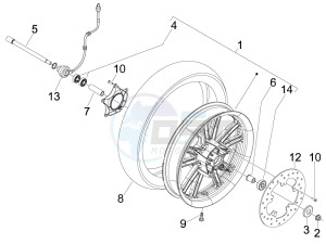 Carnaby 250 4t ie e3 drawing Front wheel