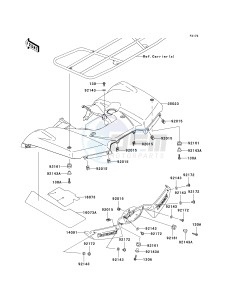 KVF 650 G [BRUTE FORCE 650 4X4I HARDWOODS GREEN HD] (G6F-G9F) G8F drawing REAR FENDER-- S- --- G6F_G7F_G8F- -