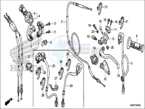 CRF250RH Europe Direct - (ED) drawing HANDLE LEVER/SWITCH/CABLE