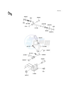 KAF 620 C [MULE 2500] (C6) [MULE 2500] drawing FRAME FITTINGS-- LEVER- -