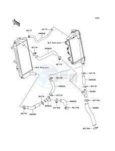 KLX450R KLX450ABF EU drawing Water Pipe