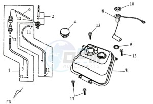 ORBIT II 50 TS drawing FUEL TANK - FUEL CUT