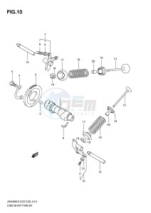 AN400 (E3-E28) Burgman drawing CAM SHAFT VALVE