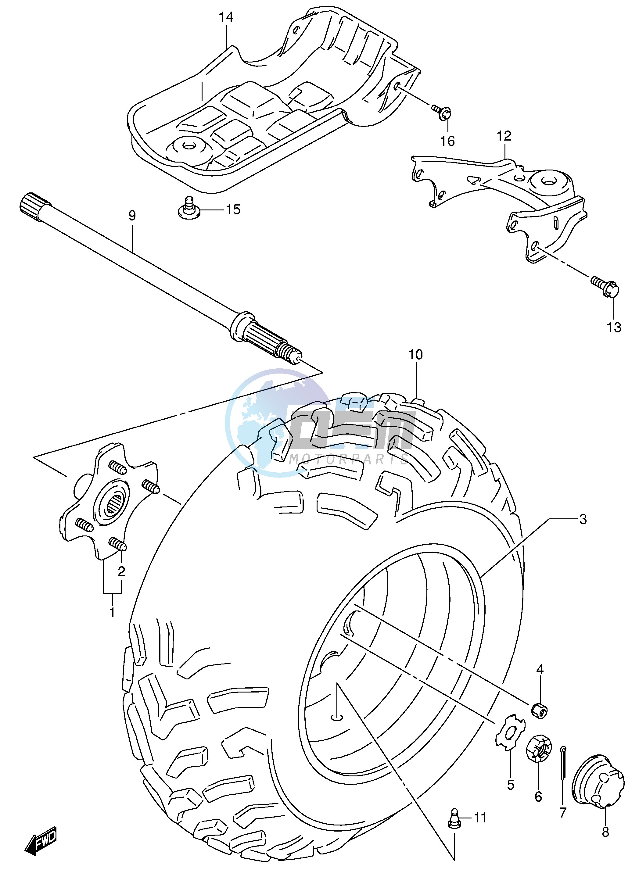 LEFT REAR WHEEL (MODEL K4 K5)